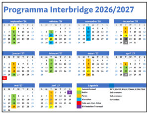 Kalender 2026-2027 Interbridge programma
